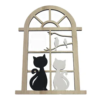 Window decoration with cats D6150/3