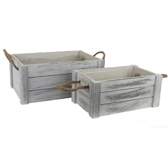 Wooden box with plastic lining, S/2 D6221