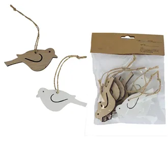 Bird decoration, 8 pcs D6235