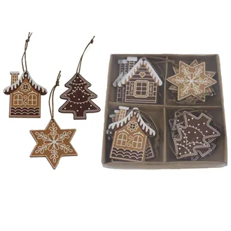 Christmas decorations for hanging mix, 12 pcs D6425