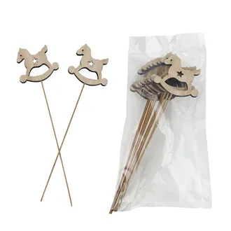 Horse decoration on stick, 8 pcs D6678