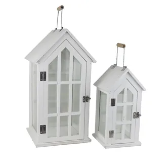 Wooden Lantern S/2