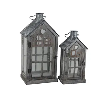 Wooden lantern, S/2 D7210