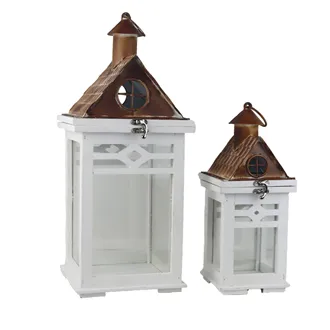 Wooden lantern, S/2 D7211
