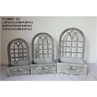 Planter with plastic lining, S/3 D7212