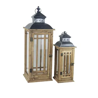 Wooden lantern, S/2 D7214