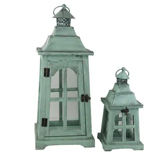 Wooden lantern S/2 D7218