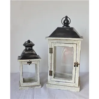 Wooden lantern, S/2 D7228