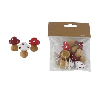 Decoration mushroom, 6 pcs D7246
