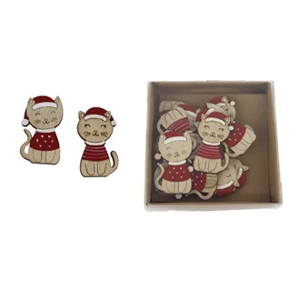 Cat decoration, 12 pcs D7268