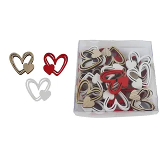 Heart decoration, 24 pcs D7299