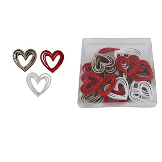 Heart decoration, 24 pcs D7301