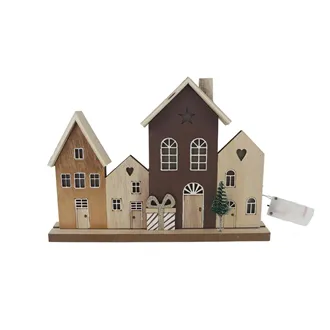 Wooden decorative village D7338