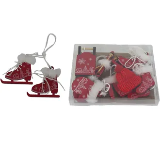 Christmas decoration for hanging, 6 pcs D7340