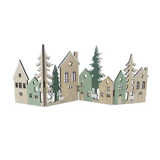 Decorative wooden village D7342