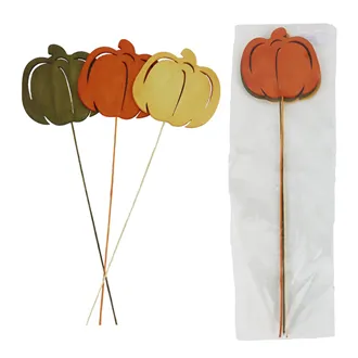 Pumpkin on stick, 3 pcs D7431