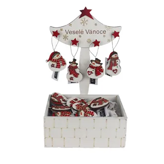 Wooden ornaments for the tree in a box, 72 pcs. D7458