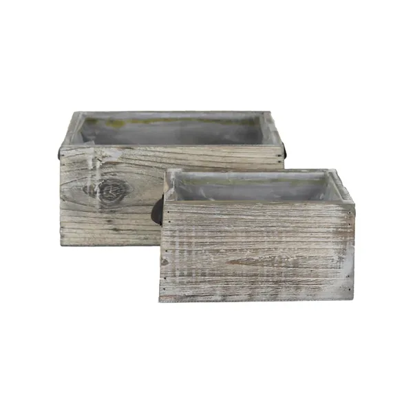 Planter with plastic lining, S/2 D7495