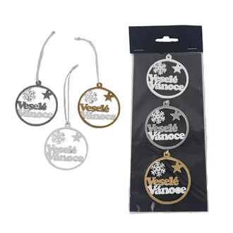 Hanging Christmas decoration, 3 pcs D7518