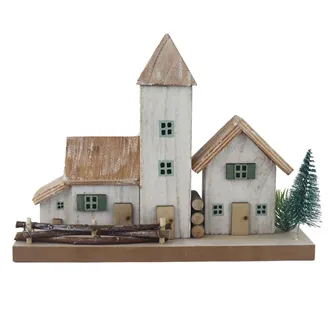 Decoration wooden village D7570