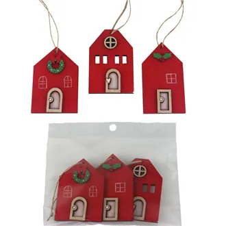 Decorative house for hanging, 3 pcs D7571-08