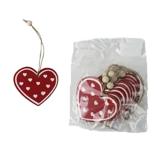 Hearts for hanging, 10 pcs D7587
