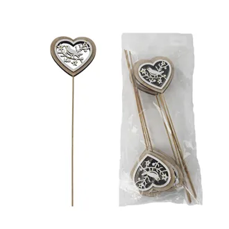 Heart on stick, 8 pcs D7595