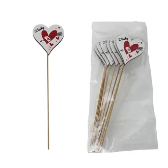 Heart on stick, 8 pcs D7596