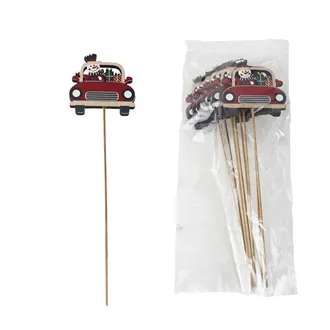 Car on stick, 8 pcs D7601