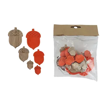 Acorn decoration, 18 pcs D7609