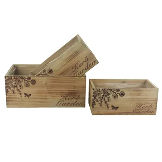 Planter with plastic lining, S/3 D7614