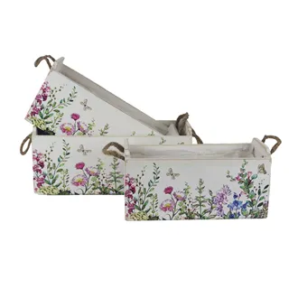 Planter with plastic lining, S/3 D7622