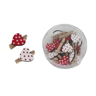 Heart decoration clip, 20 pcs D7652