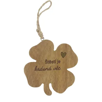 Wooden decoration four-leaf clover D7682