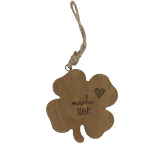 Wooden decoration four-leaf clover D7683