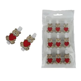 Teddy bear clip, 9 pcs D7736