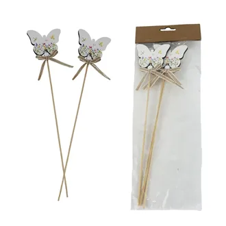 Butterfly on stick, 3 pcs D7821