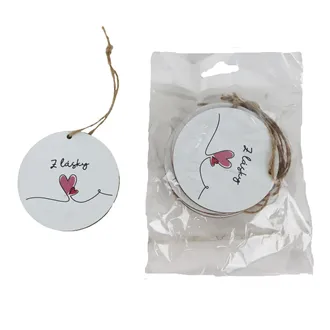 Tag with inscription Z LÁSKY, 10 pcs D7859

