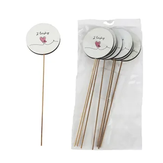Decorative pick with inscription Z LÁSKY, 8 pcs D7860