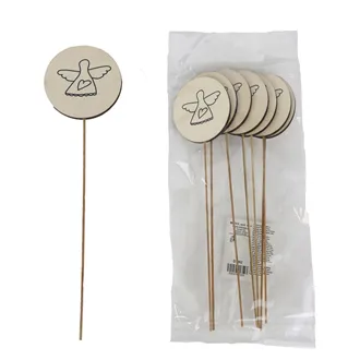Decorative pick with little angel, 8 pcs D7862