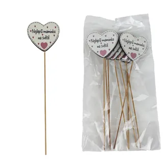 Decorative pick with inscription Nejlepší maminka na světě, 8 pcs D7872