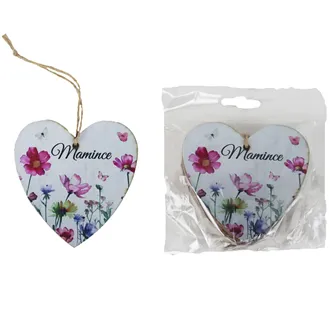 Hanging heart with inscription MAMINCE, 10 pcs D7877