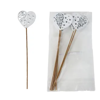 Heart on stick 6 pcs D7976