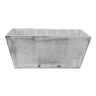 Wooden planter with plastic liner D7984