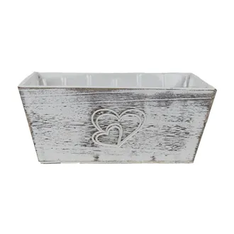 Wooden planter with plastic liner D7988