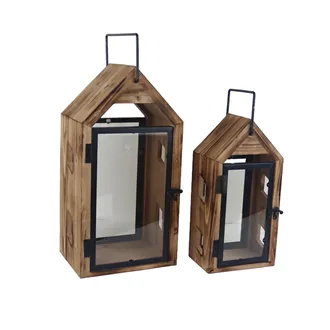Wooden lantern D8339/B