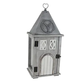 Wooden Lantern S/2 D8341