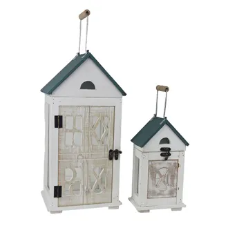 Wooden Lantern S/2 D8345