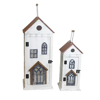 Wooden Lantern S/2 D8361