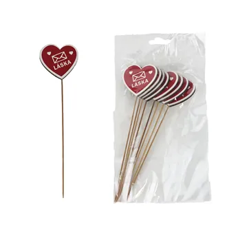 Heart Plant Stake 8 pcs D8369